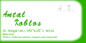 antal koblos business card